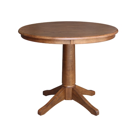 International Concepts Round 36 in Round Top Pedestal Table, 29.9 in Height, Distressed Oak, 36 in W, 36 in L, 29.9 in H K42-36RT-27B